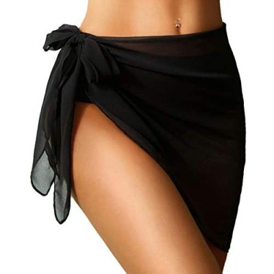 Swimsuit Cover Ups for Women Sarong Beach Wrap Sheer Short Skirt Bikini Chiffon Scarf for Swimwear