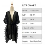 TopHonor Women's Kaftan Cover up Long Swimsuit Cover ups Pool Sheer Mesh Kimono See Through with Sleeves