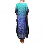 Women Kaftan Tunic Kimono Free Size Long Maxi Party Dress for Loungewear Holidays Nightwear Dresses #103 (One Size Blue)