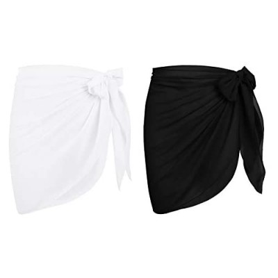 Zando Women Swimsuit Cover Ups Beach Cover Up Semi-Sheer Sarong Bathing Suit Coverup Short Swimwear Bikini Wrap Skirt