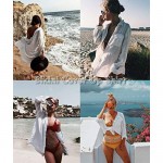Zoye Chen Women’s Bikini Swimsuit Cover Up Button Down V Neck Shirts Long Sleeve Blouse Beachwear Bathing Suit