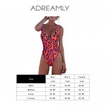 Adreamly Women's One Piece Tummy Control V Neck Backness Swimsuits Bathing Suit Swimwear Beachwear