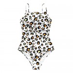 CUPSHE Women's One Piece Swimsuit Square Neck Leopard Print Low Back Swimwear Bathing Suits