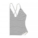 CUPSHE Women's One Piece Swimsuit Striped Scoop Neck Cross Back Beach Swimwear Bathing Suits