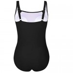Hilor Women's One Piece Swimsuits Shirred Tank Swimwear Vintage Tummy Control Bathing Suits