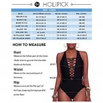 Holipick Women Sexy One Piece Swimsuits Lace up Plunge Monokini Criss Cross Bathing Suits Strappy Cross Back Swimwear