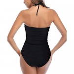 Tempt Me Women Cutout One Piece Swimsuits High Waisted Halter Front Tie Knot Tummy Control Bathing Suit